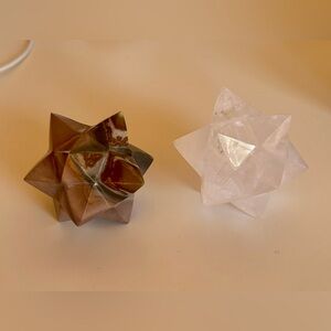 Polychrome Jasper & Rose Quartz star crystals